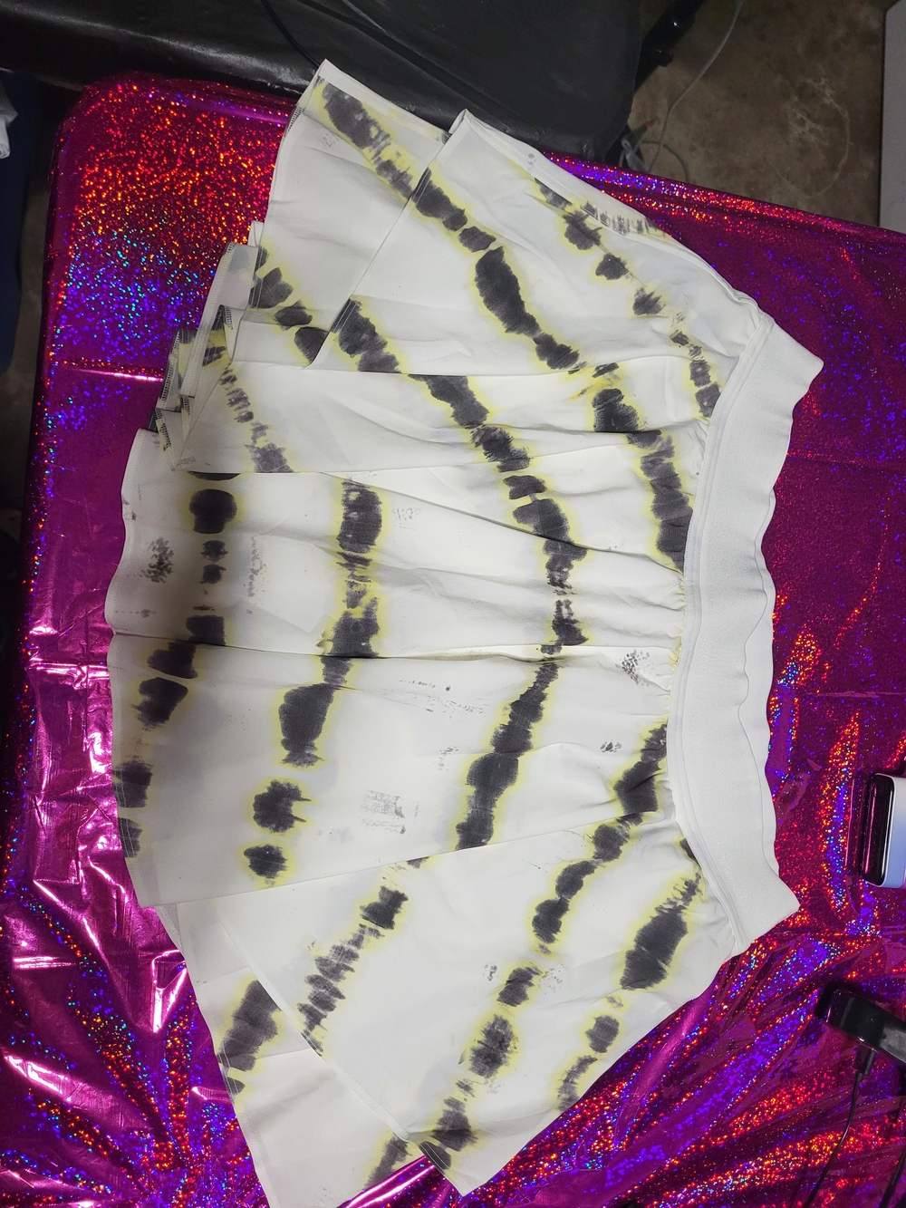 Lululemon Skirt with Black and Yellow Tie-Dye Accent